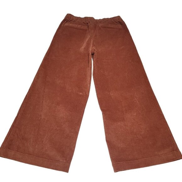 Doe & Rae Womens Brown Wide Leg Corduroy Pants High Rise - Picture 2 of 7